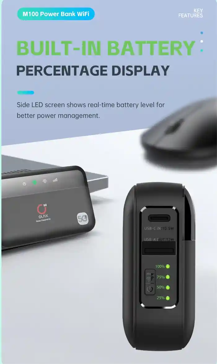 OLAX M100 WiFi 6 10000mah 5G Pocket Router